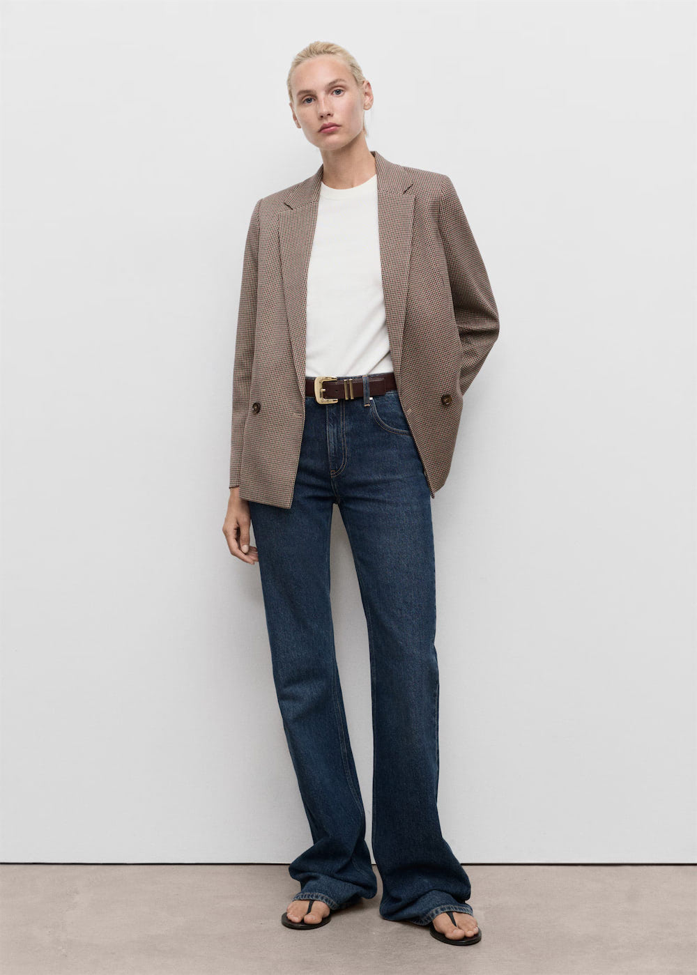 Double-breasted micro-houndstooth jacket – Bild 3